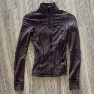 lululemon athletica Brown Diamond-Pattern Zip Jacket